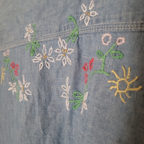 Big Mac JCPenny Denim Plus Size XXL Embroidered Button DownVintage - Picture 4 of 7